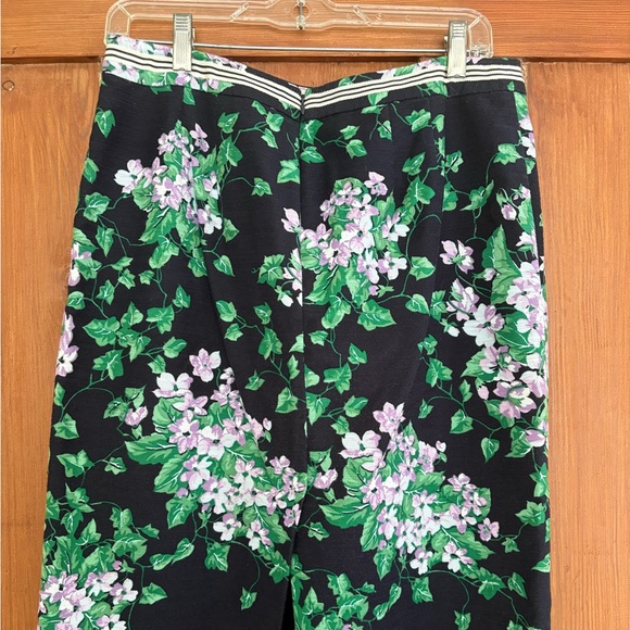 Talbots Oprah Winfrey Collection Navy Pencil Skirt with Purple Floral Print 8 - Picture 4 of 8